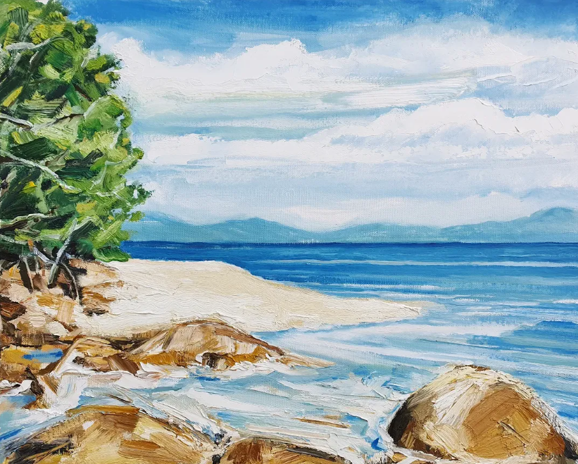 Mark Skelcher Artist - "Nudey Beach, Fitzroy Island"- Canvas Print