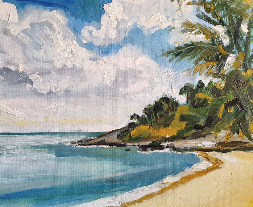 Mark Skelcher Artist - "Trinity Beach"- Framed Artist Print