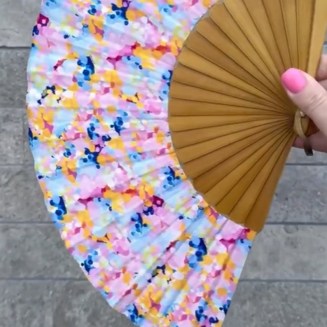SISTA & CO. - BESPOKE HAND FANS - Sista & Co. X Maggi McDonald 'Beach Blossoms'