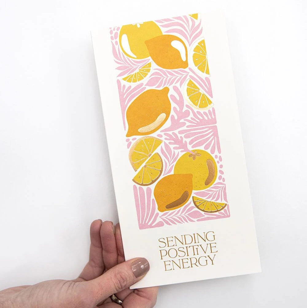 BESPOKE LETTERPRESS - "Positive Energy" Tall Greeting Card