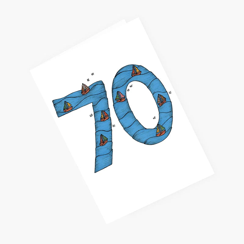 The Nonsense Maker- Seventieth Birthday Boats - 70th Birthday Card