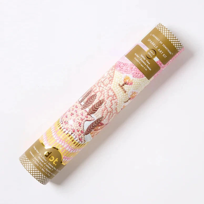 A Sparkle Art diamond art kit canvas with a colorful geometric pattern and text indicating the product is an 'ART KIT'.