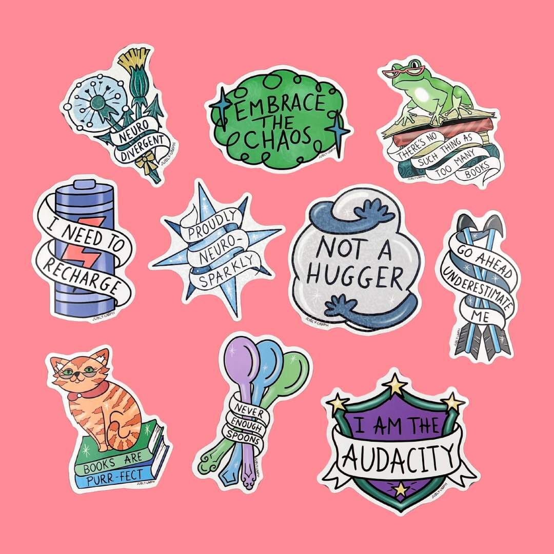 JUBLY-UMPH - "Books Are Purr-Fect" - Sticker