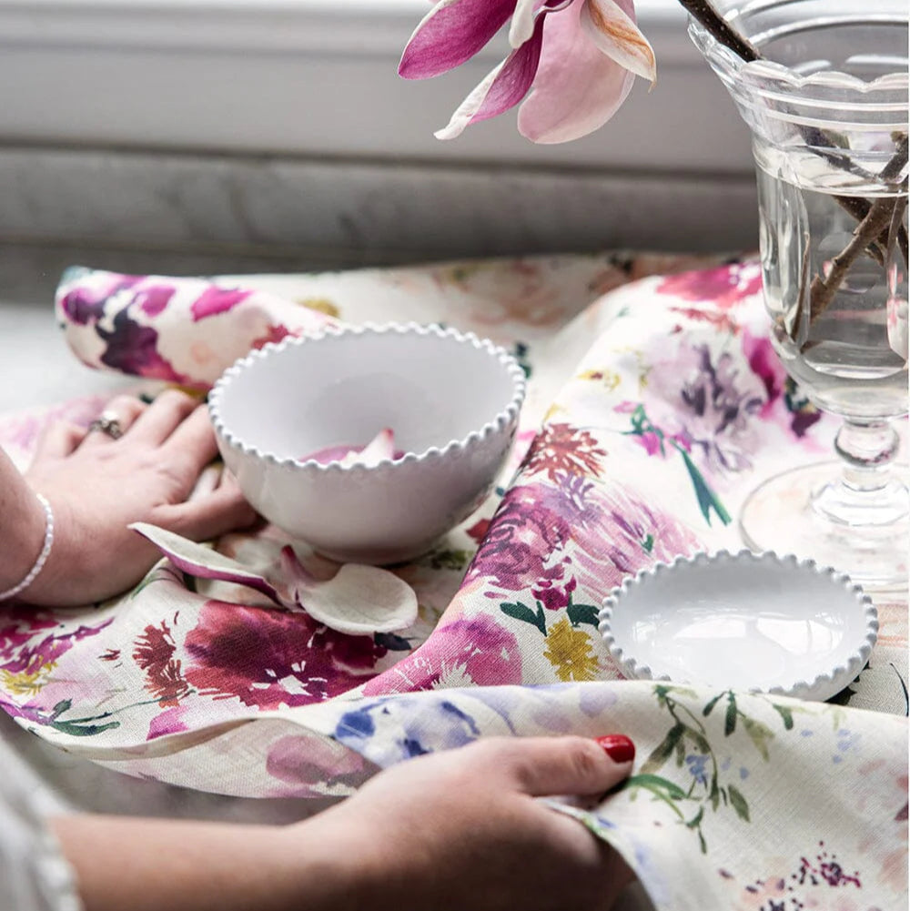 BESPOKE LETTERPRESS - "Wildflowers"- 100% Linen Tea Towel