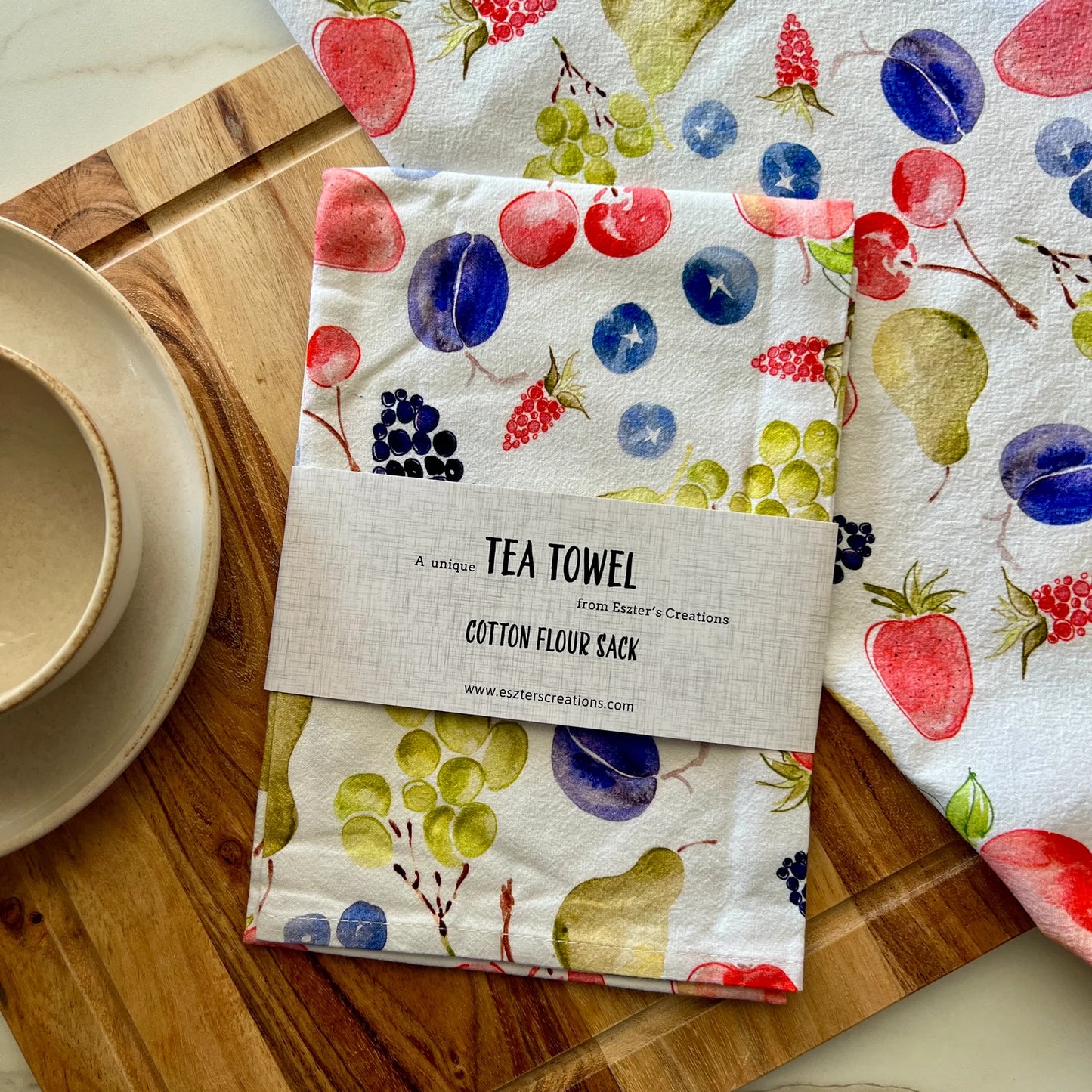 ESZTER'S CREATIONS - "Fruit"- Tea Towel