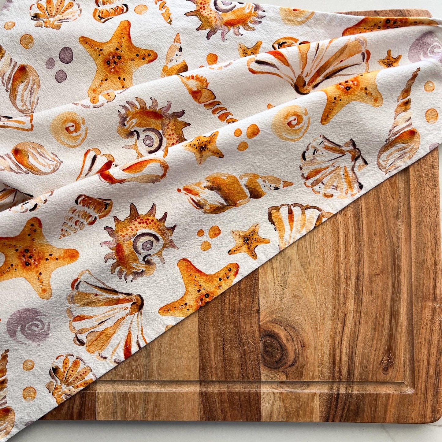 ESZTER'S CREATIONS - "Seashells"- Tea Towel
