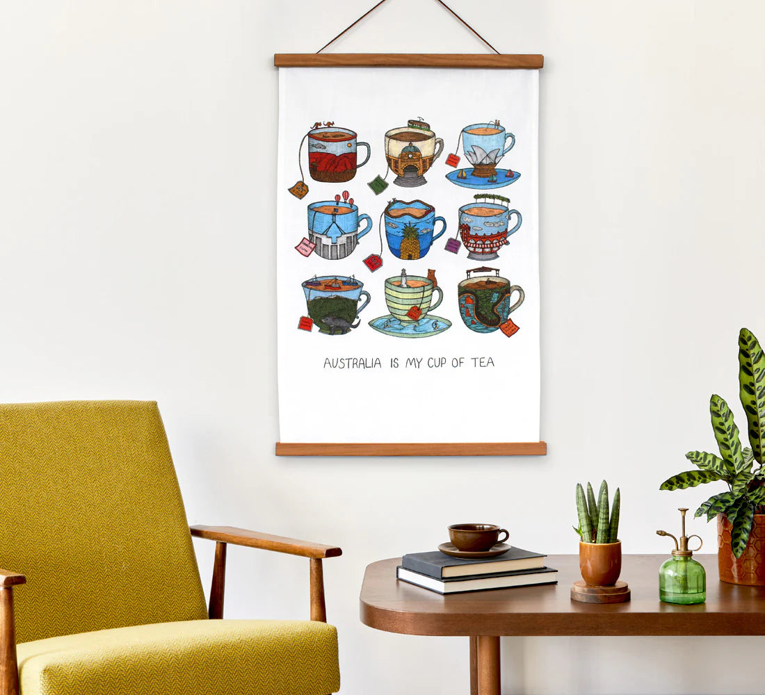 The Nonsense Maker- Aussie Teacup- Artist Tea Towel