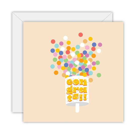 TO THE MOON & BACK PRINTS- "CONFETTI"- Congratulations Card