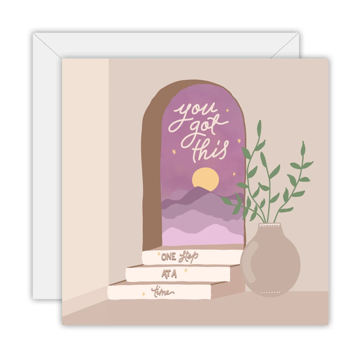 TO THE MOON & BACK PRINTS- "YOU'VE GOT THIS ONE STEP AT A TIME"- Greeting Card