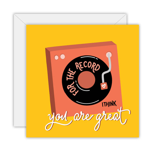 TO THE MOON & BACK PRINTS- "FOR THE RECORD"- Greeting Card