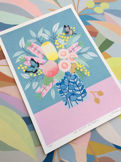 CLAIRE ISHINO- SMALL LIMITED EDITION A5 PRINTS- The Ulysses Butterfly