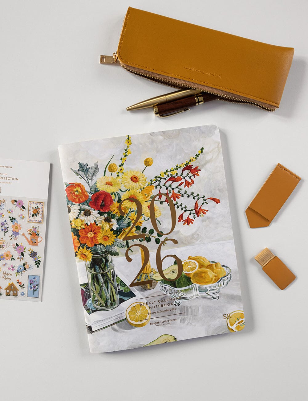 BESPOKE LETTERPRESS - 2026 Weekly Calendar Notebook