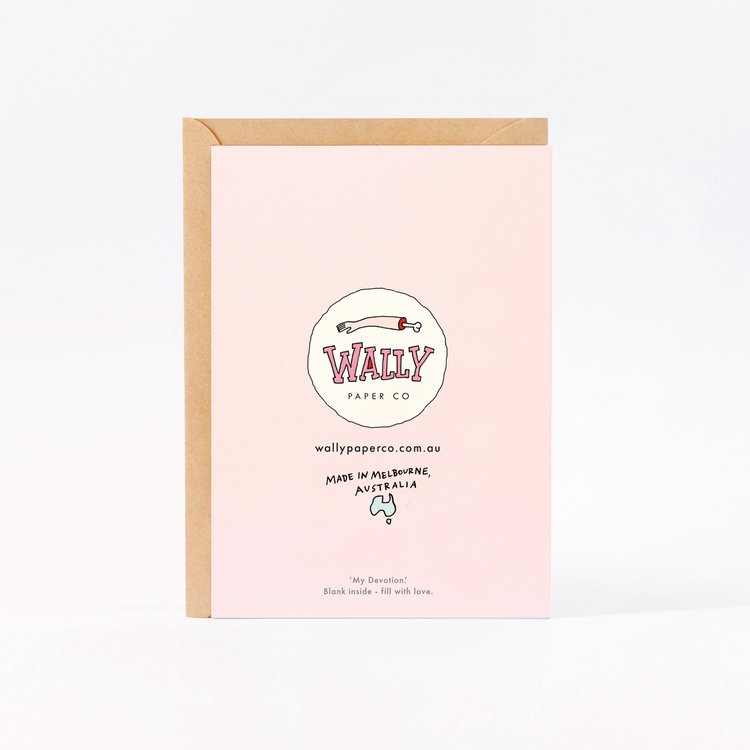 WALLY PAPER CO - "A TOKEN OF MY DEVOTION" GREETING CARD