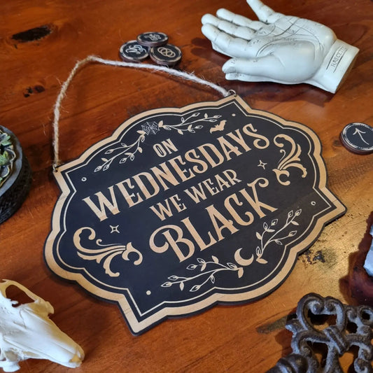 YISKA On Wednesdays We Wear Black Sign