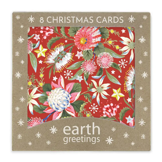 EARTH GREETINGS- Boxed Christmas Cards (Square) - Christmas Flora