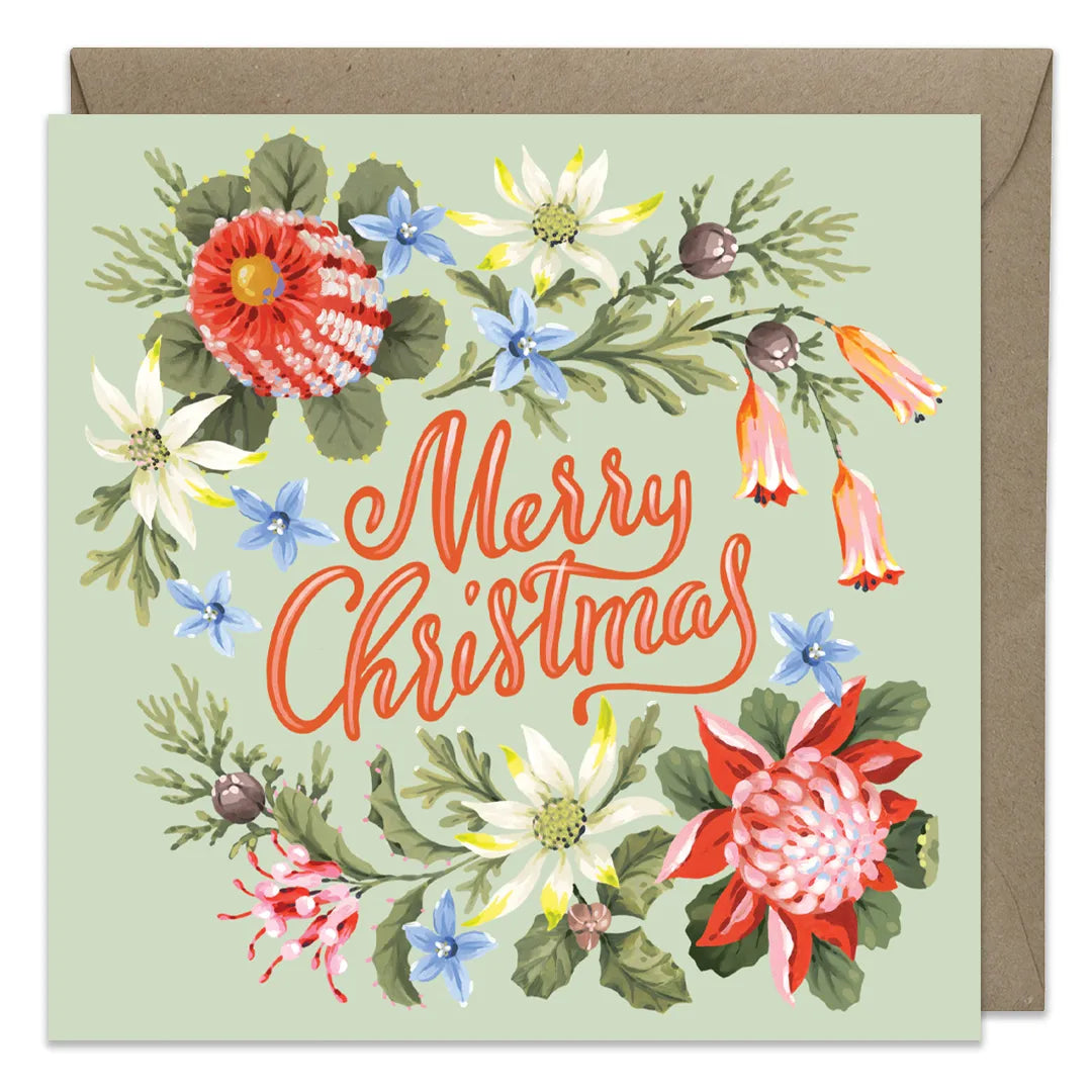 EARTH GREETINGS- Boxed Christmas Cards (Square) - Christmas Flora