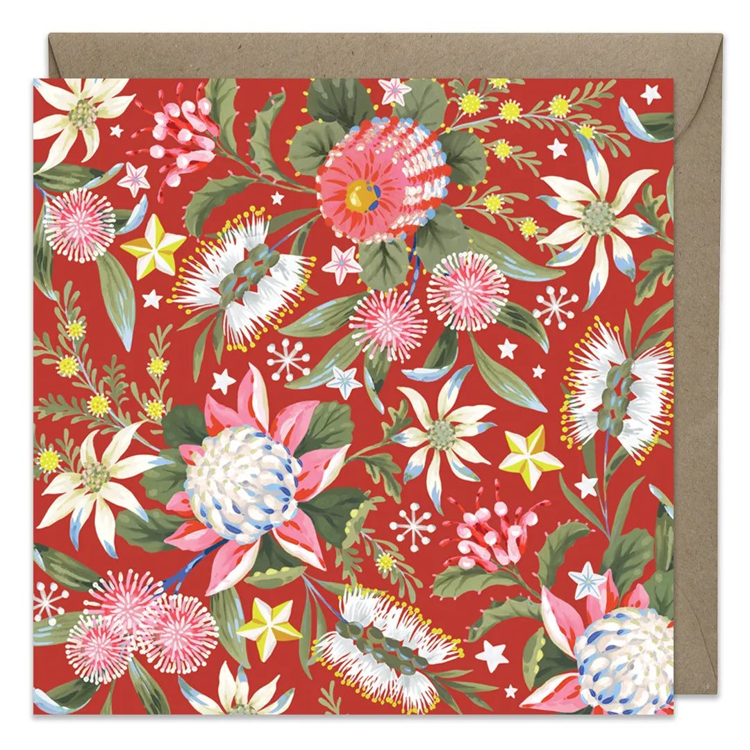 EARTH GREETINGS- Boxed Christmas Cards (Square) - Christmas Flora