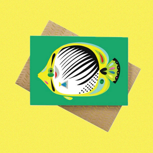 PETE CROMER - BUTTERFLY FISH- GREETING CARD