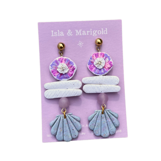 Isla & Marigold- Polymer Clay Earrings- Mermaid Treasure