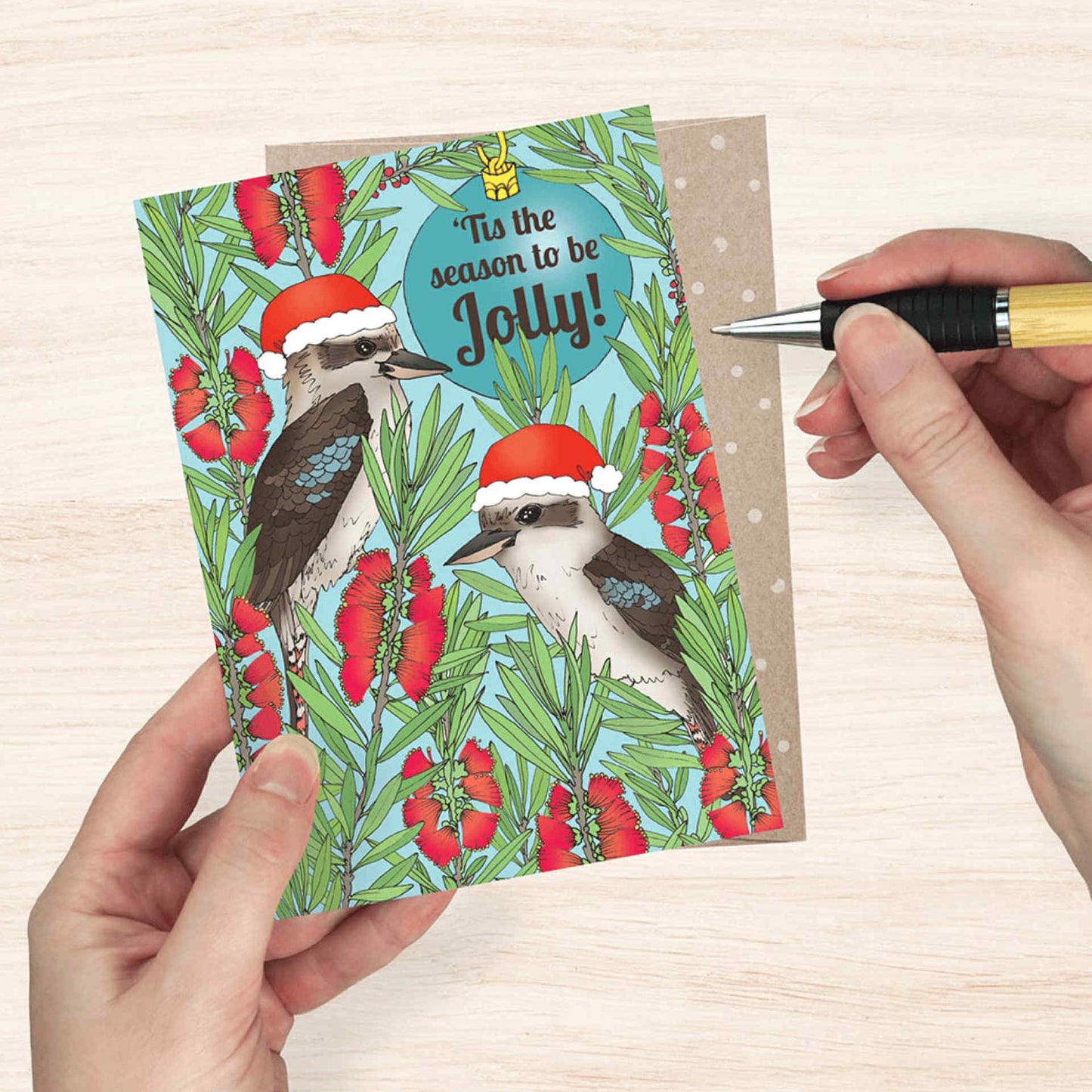EARTH GREETINGS- Jolly Kookaburras - Christmas Greeting Card - Victoria McGrane