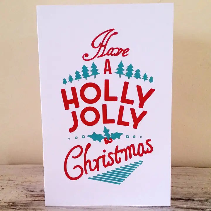 NOOK & BURROW- "Holly Jolly Christmas"- Christmas Card