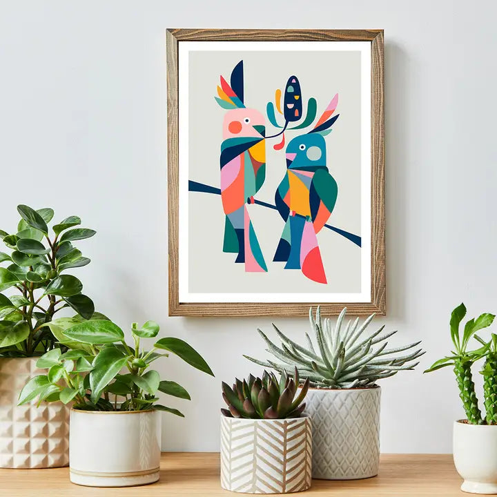 3 BIRDIES STUDIO- "Cockatoo Love" A4 Art Print
