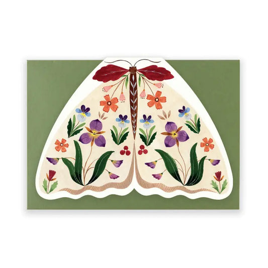 FLORA WAYCOTT - "Ivory Moth" Shaped Greeting Card