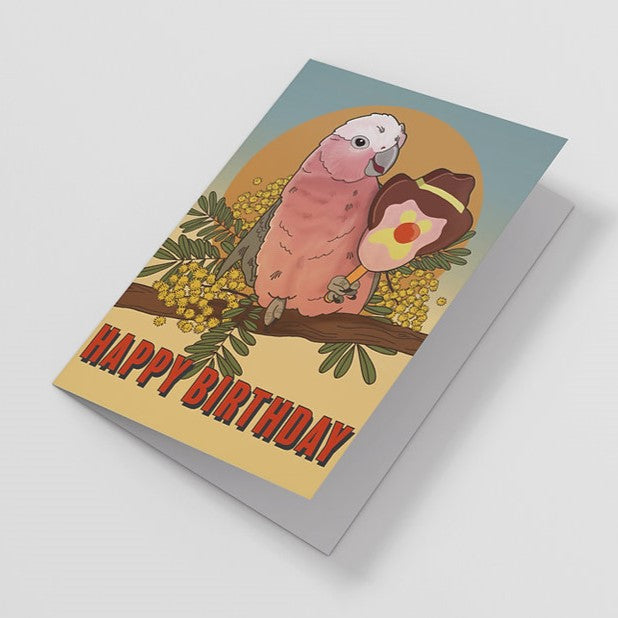 Green Mini Creative - Greeting Cards- Galah & Bubble-O Bill Birthday Card