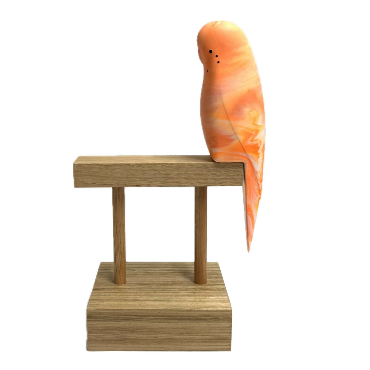 PETE CROMER - RESIN BUDGERIGAR #3- Just Peachy Swirl