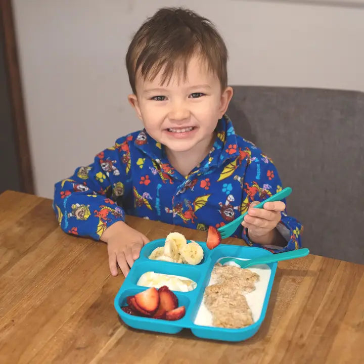 BOBO & BOO- Single Plant-Based Bento-Style Divided Plates - Blue
