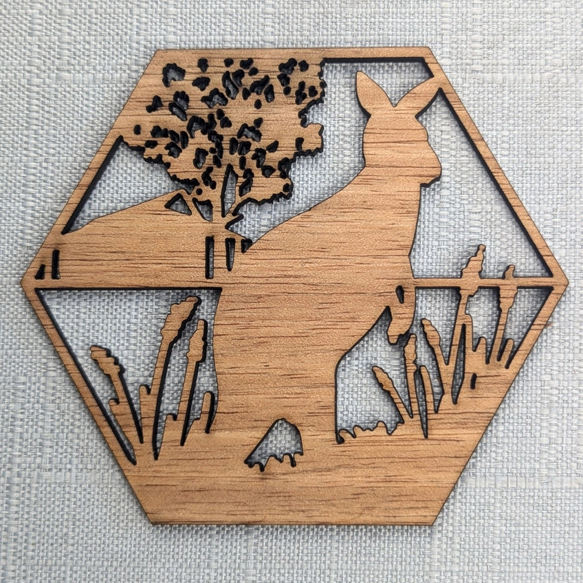 STRAYA ART- Australian Animals - Wooden Coaster Set