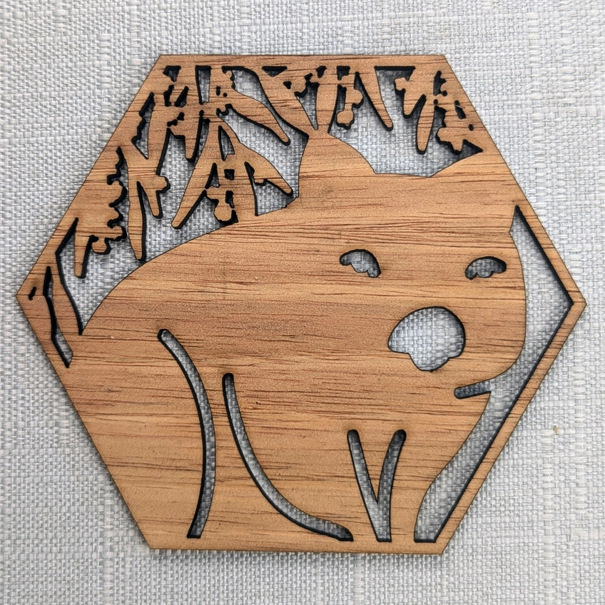 STRAYA ART- Australian Animals - Wooden Coaster Set