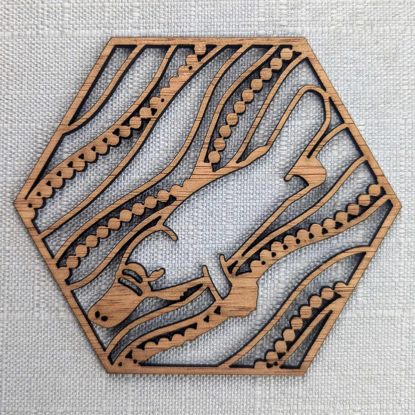 STRAYA ART- Australian Animals - Wooden Coaster Set