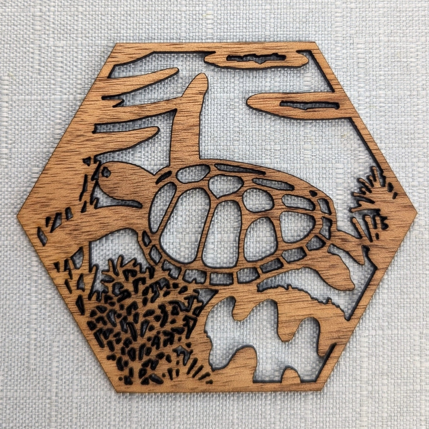 STRAYA ART- Australian Coastal - Wooden Coaster Set