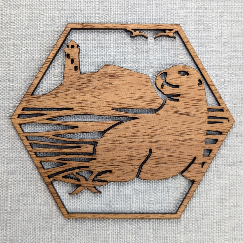 STRAYA ART- Australian Coastal - Wooden Coaster Set