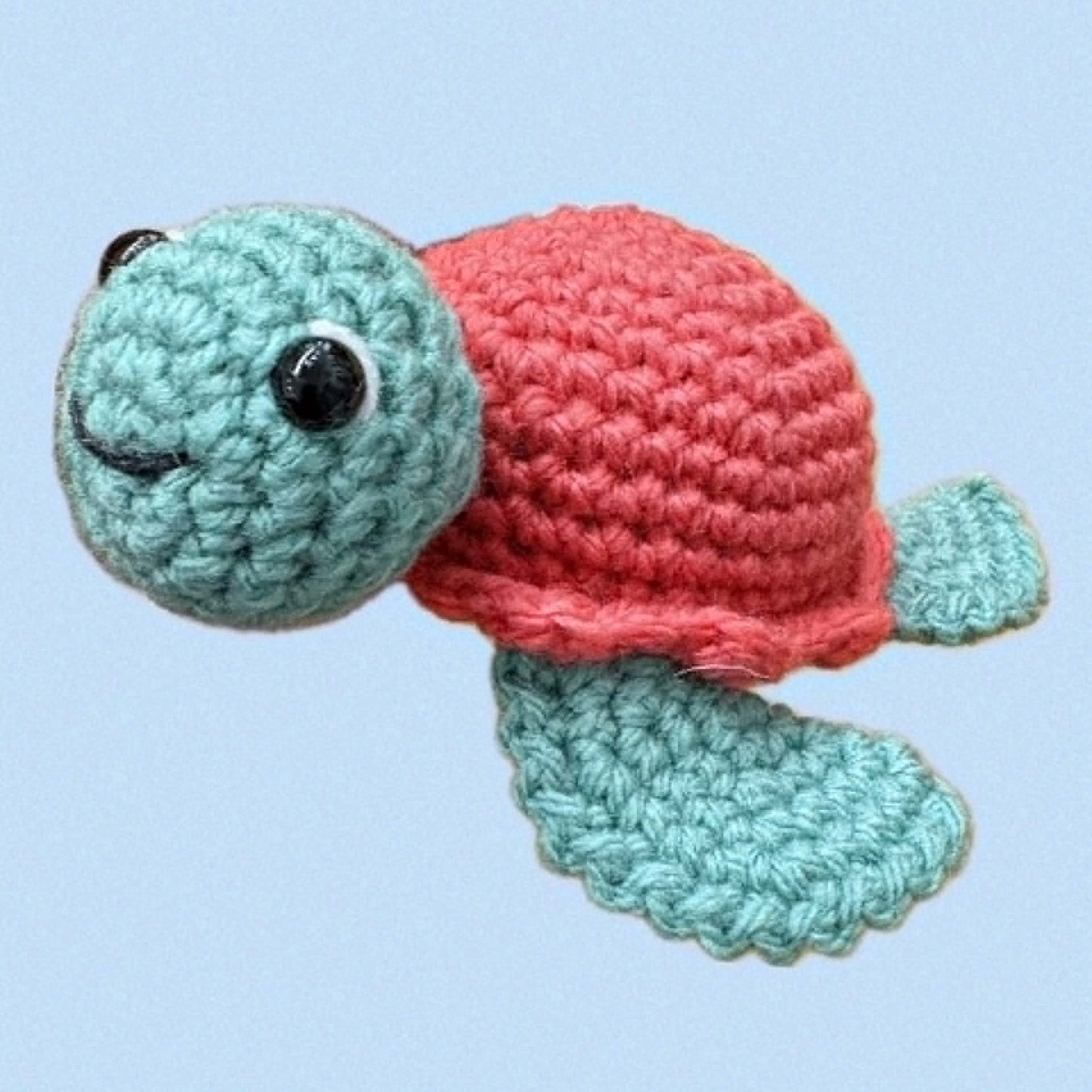 BEAKNITS-Crocheted Turtle - Peachy Pink Shell