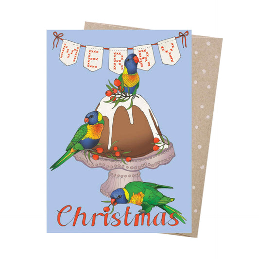 EARTH GREETINGS- Merry Lorikeets - Christmas Greeting Card - Victoria McGrane