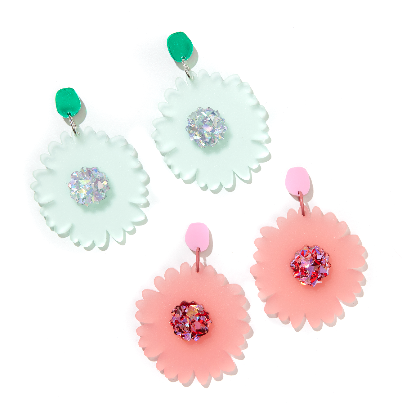 Emeldo- Florence Flower Earrings // select colour: Pinks