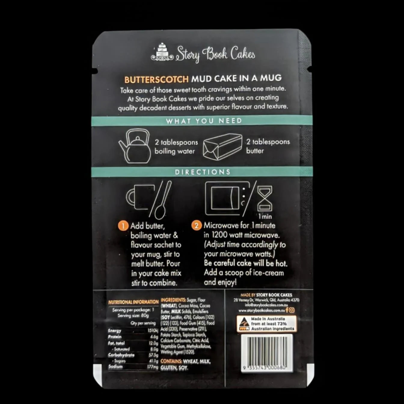 STORYBOOK CAKES - Butterscotch Mud Cake in a Mug