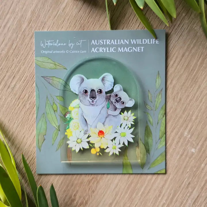 WATERCOLOURS BY CAT- Koala- Australian Animal Art Magnet
