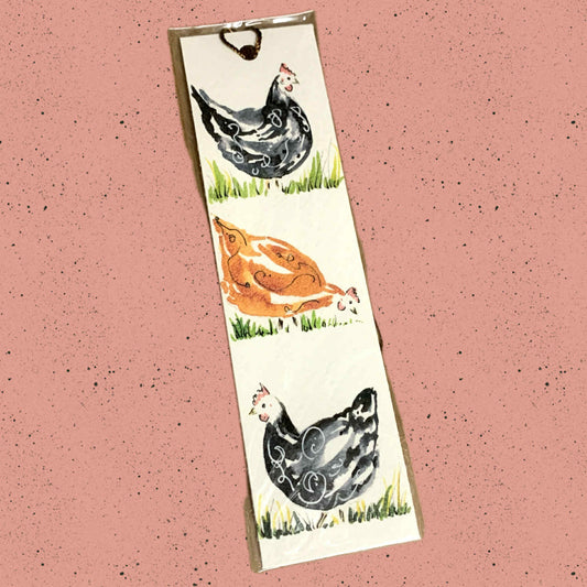 ESZTER'S CREATIONS- "Chickens" Bookmark- Textured Paper