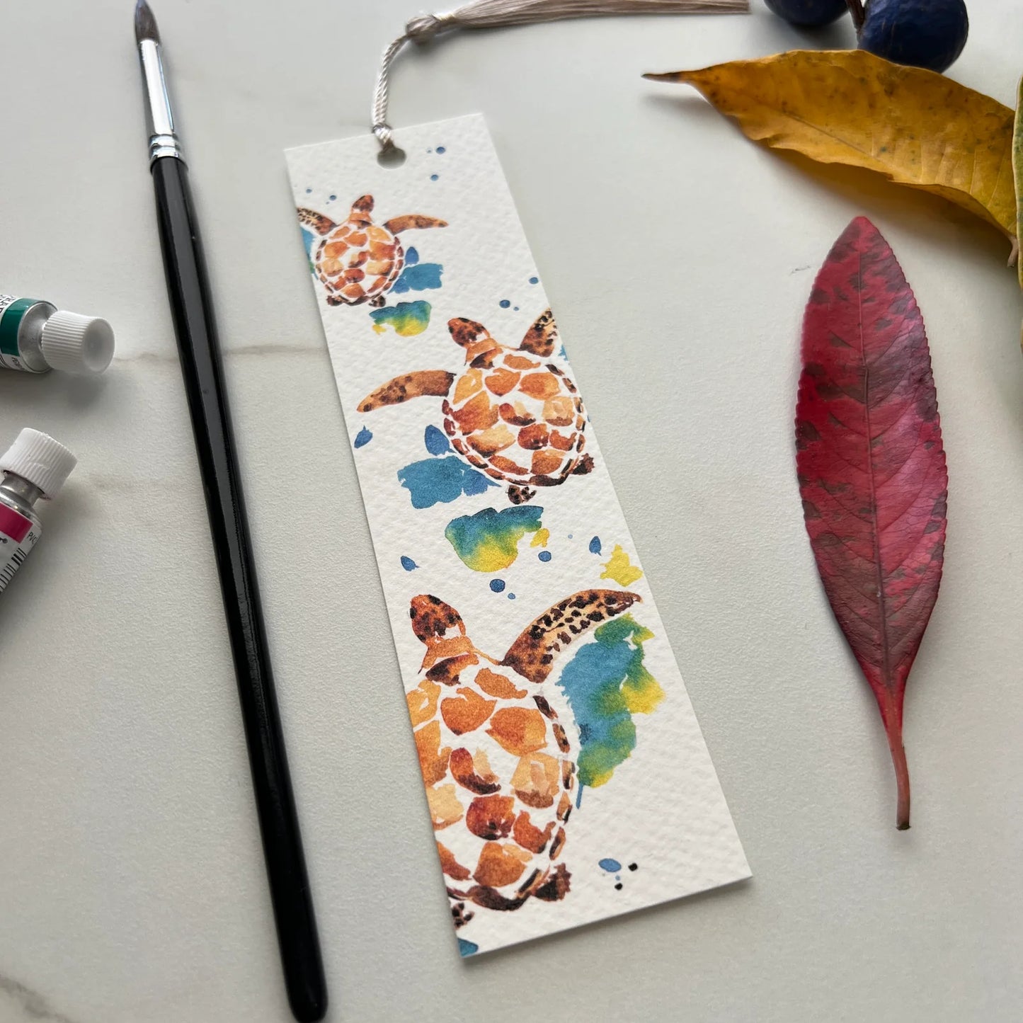 ESZTER'S CREATIONS- "Turtles" Bookmark- Textured Paper