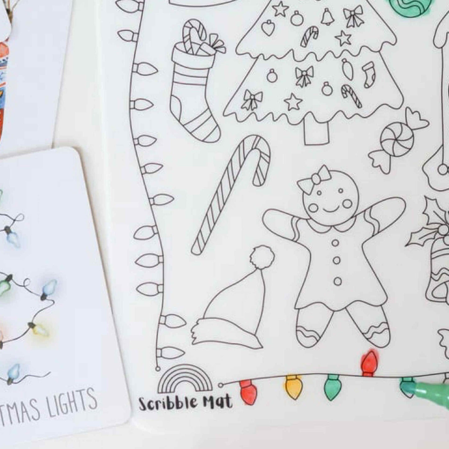 SCRIBBLE MAT- ORIGINAL- Christmas Cracker Reusable Scribble Mat- 3 Pens