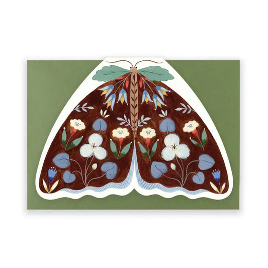 FLORA WAYCOTT - "Brown Moth" Shaped Greeting Card
