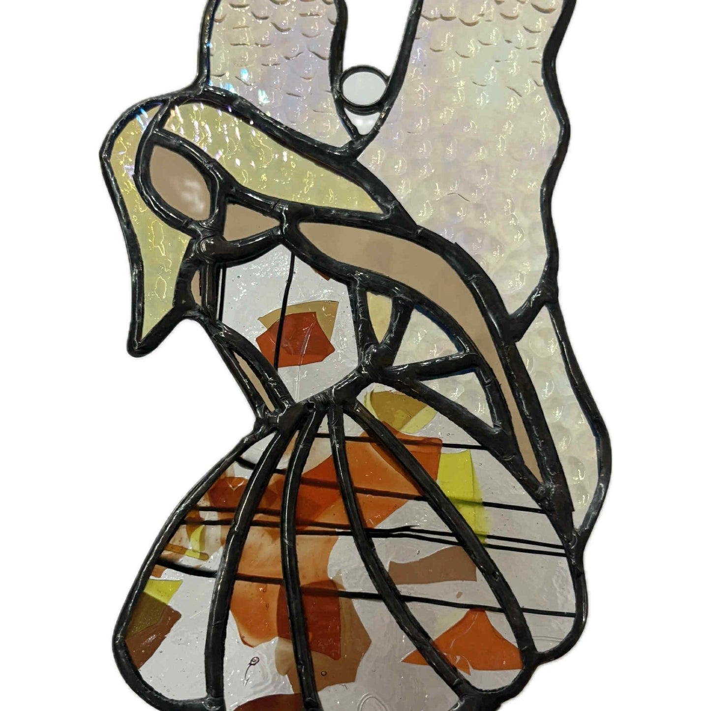 SWAN GLASS -AUTUMN FLOWER FAIRY - Stained Glass Ornament