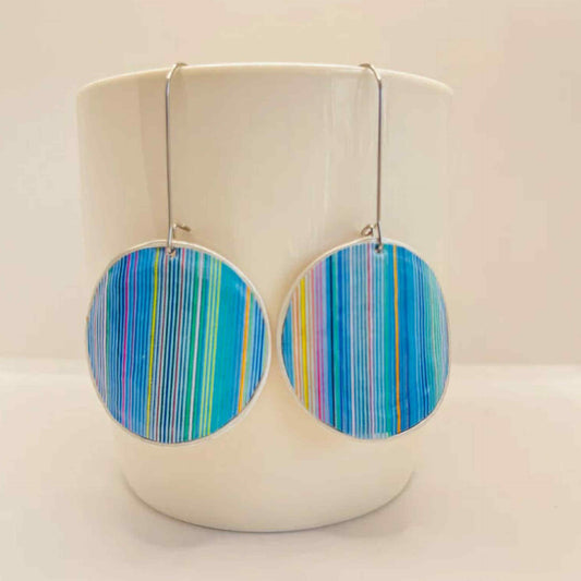 EDIE & BILL- FI SINGLE DROP- Recycled Coffee Pod & Magazine Earrings
