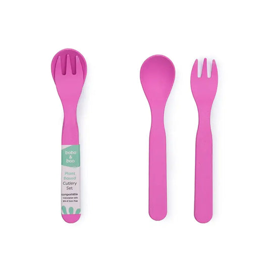 BOBO & BOO- Plant-Based Cutlery Set - Pink