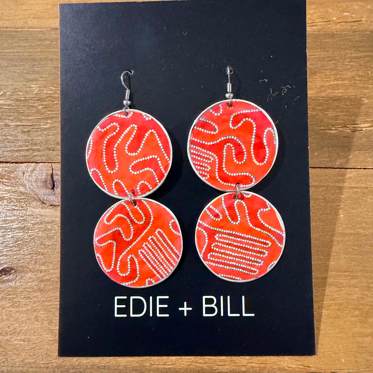 EDIE & BILL- PEPPA DOUBLE DROP- Recycled Coffee Pod & Magazine Earrings