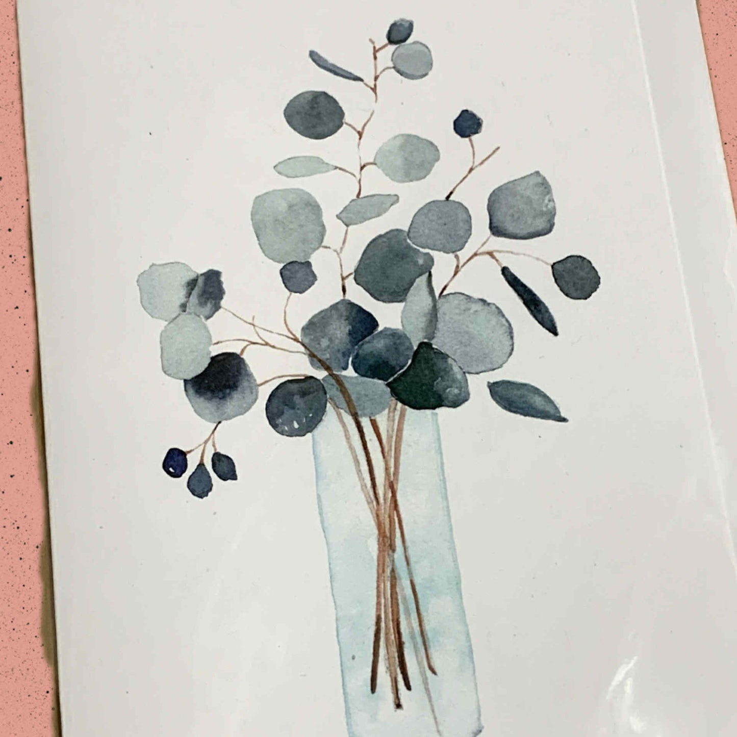 ESZTER'S CREATIONS- "Eucalyptus in Vase"- Greeting Card