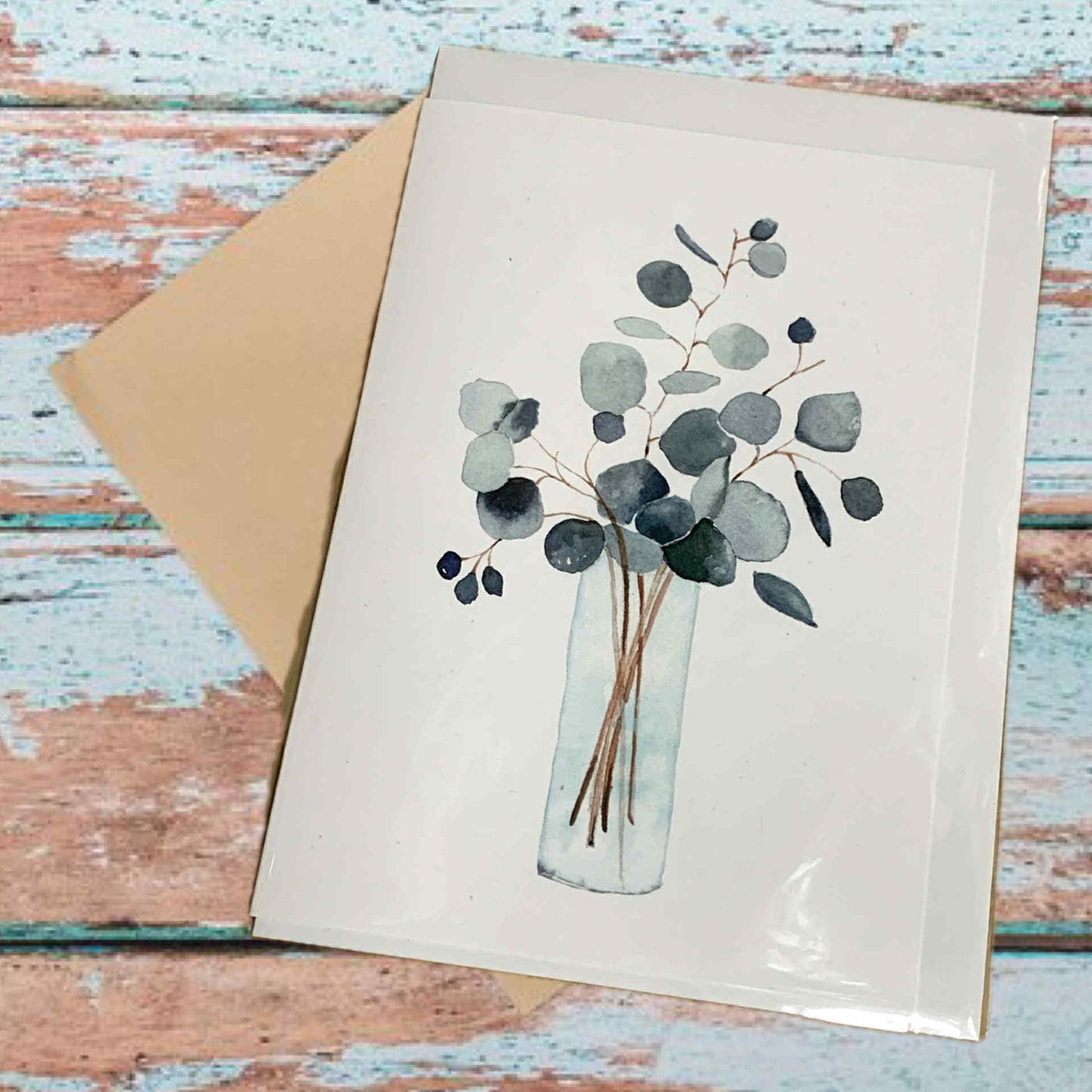 ESZTER'S CREATIONS- "Eucalyptus in Vase"- Greeting Card
